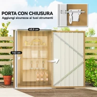 Outsunny Casetta da Giardino Porta Attrezzi in Acciaio Galvanizzato con Porta a Battente, 100x104x160 cm, Giallo(m-5)