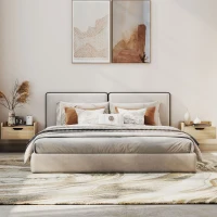 HOMCOM Conjunto de 2 Mesas de Cabeceira Suspensas com 1 Gaveta para Quarto 40x30x19,5 cm Madeira(m-7)