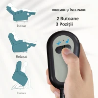 Homcom Fotoliu Electric – Albastru, In, Suport Picioare & Telecomanda(m-4)