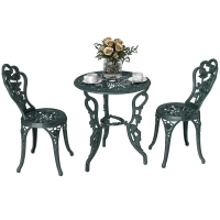 Outsunny 3-delige bistroset Balkonset tuinmeubelen balkon gegoten aluminium antiek groen