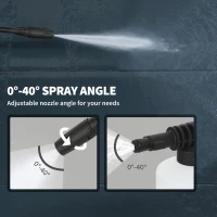 Outsunny Hogedrukreiniger met aluminium pomp 135 bar maximale druk 1800W vermogen 540 L/u 5m slang verstelbare spuitmond & handgreep(m-5)