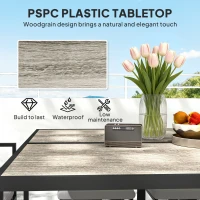 Outsunny Nine-Piece Steel Frame Garden Dining Set - Dark Grey(m-6)