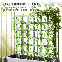 Outsunny 3 Tier Garden Planters with Trellis for Vine Climbing, Wooden Raised Beds, 95x95x110cm, Grey(m-4)