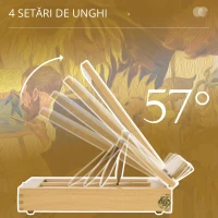 Vinsetto Șevalet pentru Pictură, Pliabil, cu Înclinare Reglabilă și Sertar cu Rafturi, 33,5x26x26 cm, Lemn Natural(m-8)