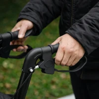 HOMCOM 3 Wheel Rollator, Lightweight Aluminium Tri Walker with Adjustable Handle, Storage Bag and Dual Brakes, 5.3kg, Gold Tone(m-8)