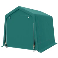 Outsunny 8 x 6.5 ft Outdoor Garden Storage Shed, Waterproof Bike Tent with Double Roll-up Zipper Door for Garden Tools, Green(m-11)