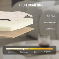 HOMCOM Fotel akcentowy, tapicerowany fotel z ramą i nogami z litego drewna, beżowy(m-5)