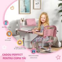 Zonekiz Set Birou Copii Reglabil – Cu Scaun, Sertar si Raft(m-4)