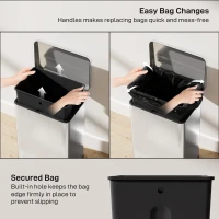 HOMCOM 20L Kitchen Bin with Soft-Close Lid and Stay-Open Function, Stainless Steel Pedal Bin with Removable Inner Bucket for Kitchen, Office, Home, Silver Tone(m-7)