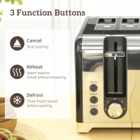 HOMCOM Retro 3000W Kettle and Toaster Set - Black(m-7)