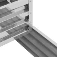 Outsunny Caixa de Cultivo de 2 Níveis em Aço Galvanizado com Design em Escada e Fundo Aberto  120x101x58 cm Prata(m-7)