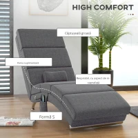 HOMCOM Fotoliu de Masaj cu 8 Puncte Vibrante și Încălzire, 5 Moduri, Temporizator și Telecomandă, Gri(m-6)