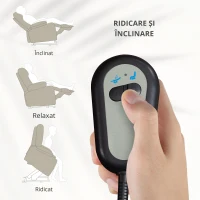 Homcom Fotoliu Rabatabil Electric – Bej, Cu Taburet & Telecomanda(m-8)