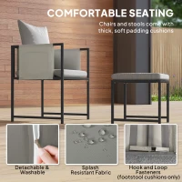 Outsunny Nine-Piece Steel Frame Garden Dining Set - Dark Grey(m-5)