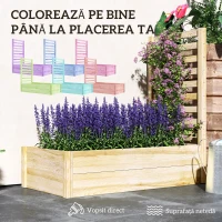 Outsunny Strat pentru Grădină Înălțat cu Fund Deschis, 115x60x110 cm, Lemn Natural(m-5)