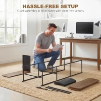 HOMCOM 4-laags plank, vrijstaand rek met gebogen design, industrieel boekenrek, bruine houtlook(m-7)