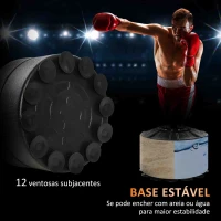 HOMCOM Punching Ball de Boxe com Altura Ajustável com 2 Bolas de Velocidade Barra Giratória 360° 88x50x160-230 cm Vermelho e Preto(m-6)