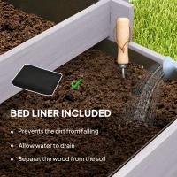 Outsunny 3 Tier Garden Planters with Trellis for Vine Climbing, Wooden Raised Beds, 95x95x110cm, Grey(m-6)