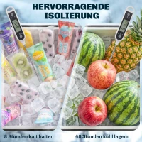 Outsunny Kühlwagen mit Ablage, Abfluss, Rollen und schwarzem Design(m-5)