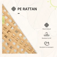 Outsunny Mobilier din 3 Piese pentru Terasă, Set din 2 Canapele și o Măsuță de Cafea pentru Exterior din Ratan, 72x66x64 cm, Crem(m-6)