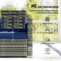 Outsunny Four-Piece Rattan Sofa Set - Blue(m-4)