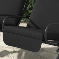 Outsunny Two-Seat Garden Swing Chair, with Protective Canopy - Black(m-8)
