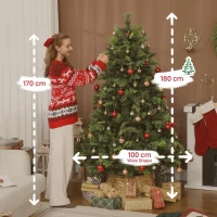 HOMCOM 6ft Artificial Pine LED Christmas Tree, with Remote(m-3)