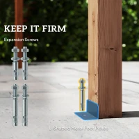 Outsunny 3 x 3 m Wooden Pergola Kit, Garden Pergola Gazebo Grape Trellis with Triangle Supports, 5 Beams, Maple Wood-effect(m-5)