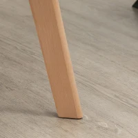 HOMCOM Set 2 sedie da pranzo imbottite in tessuto effetto velluto con gambe in legno, Blu(m-4)