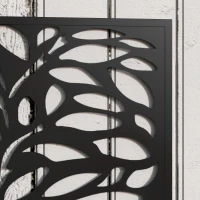 Outsunny Outdoor Metal Planter, with Back Trellis - Black(m-8)