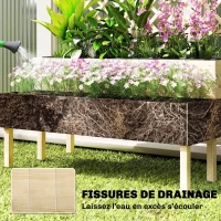 Outsunny Jardinière à 2 Niveaux avec Treillis, bac à fleurs, avec tissu non tissé, 108 x 62 x 120 cm, effet bois naturelle(m-6)