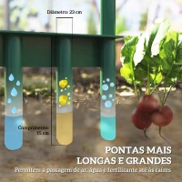 Outsunny Arejador de Relva com com 5 Espigões Arejador de Relva Manual com Cabo Antiderrapante para Jardim e Cuidado do(m-4)