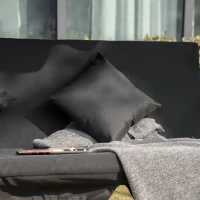 Outsunny Three-Seater Garden Swing Bed - Black(m-8)