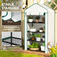 Outsunny Four-Tier Mini Greenhouse, with Reinforced Plastic Cover(m-7)
