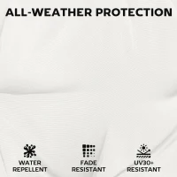 Outsunny Outdoor Seat Cushions Set of 2 with Ties, Waterproof Garden Seat Pads, Cream White(m-5)