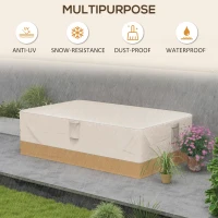 Outsunny Garden Furniture Covers Waterproof, 600D Oxford Outdoor Furniture Cover with 4 Air Vents, 275 x 208 x 78 cm, Beige(m-6)