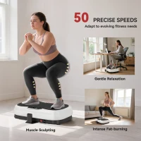SPORTNOW Vibration Plate, with Adjustable/Removable Handle, Preset Modes, 50 Speeds(m-4)