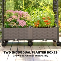 Outsunny Raised Garden Bed with Arch Trellis, Raised Bed for Garden on Wheels with Side Trellis, Self Watering Planter Box(m-5)