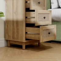 HOMCOM 40 cm Drawer Chest of Drawers with 3 Drawer - Oak(m-9)