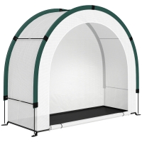 Outsunny Foldable Small Greenhouse, Portable Green House Mini Greenhouse with Zipper Door, PE Base, 200 x 80 x 164 cm, Green