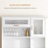 Homcom Dulap Bucatarie Multifunctional – Depozit Vin, Blat & Rafturi Sticla(m-5)