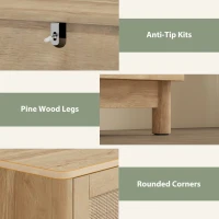 HOMCOM 76 cm Wide Drawer Chest of Drawers with 3 Drawer - Oak(m-6)