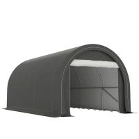 Outsunny Garaje Exterior para Coche 3x5 m Impermeable con Tejido PE Resistente Marco de Acero Galvanizado UPF30+ Gris(m-1)