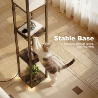 HOMCOM 3-Tier Floor Lamp, Floor Light with Storage Shelf, Reading Standing Lamp with Acrylic Shade for Living Room, Bedroom, Kitchen, Dining Room, Office, Dorm, 160cm, Brown(m-4)