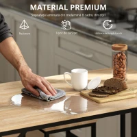 Homcom Set Masa inaltata + 4 Scaune Stil Industrial – Metal & Lemn, Ideal pentru Living/Bucatarie(m-4)