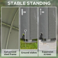 Outsunny 179 x 120cm Temporary Garden Shed, with Accessories - Light Grey(m-5)