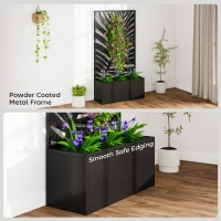 Outsunny Metal Garden Bed for Garden with Trellis, Wall Mounted or Freestanding Raised Planter with Privacy Screen(m-7)
