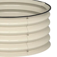 Outsunny Set of 2 Raised Garden Bed, Metal Planter Box with Safety Edging, Easy-to-assemble Stock Tank, Cream White(m-9)