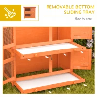 PawHut Rabbit Hutch Outdoor Guinea Pig Hutch Wooden Duck House Pet Cage with Opening Roof, 90 x 45 x 90cm(m-4)