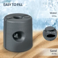 Outsunny HDPE Tent Weights Set of 4, Canopy Weights, Fill with Water or Sand, 48KG(m-5)